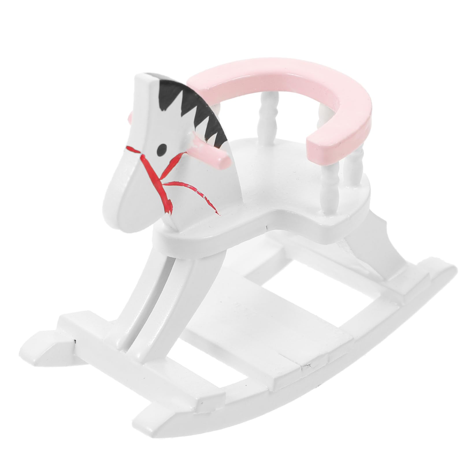 ERINGOGO Meubles De Mini Maison De Poupée Petit Poupées Décoration Figurine Ornement Miniatures Mini Jouets De Meubles De Maison Mini Mobilier De Maison Mini Cheval à Bascule en Bois Rose