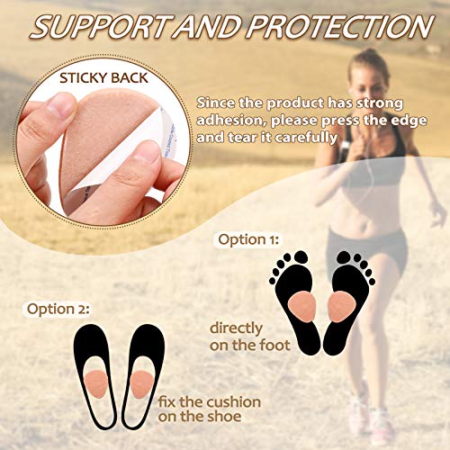 Image of Syhood 40 Pcs Metatarsal Pads for Men Women, 1 /4 Inch Thick Felt Ball of Foot Cushions, Forefoot Pain Relief Inserts, Metatarsal Foot Pads for Support and Pain Relief(Skin Color,Flat)