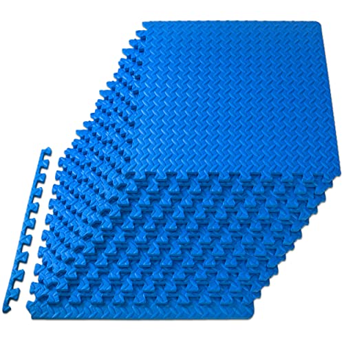 ProsourceFit ½-Inch EVA Foam Exercise Puzzle Mat (12-Tile Modular System)