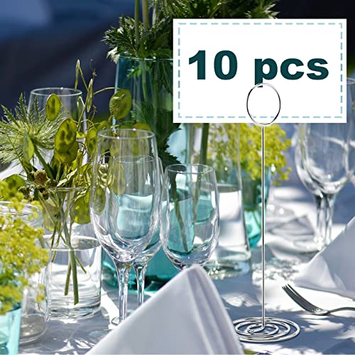 Image of Table Number Holders, 10PCS Place Card Holder, Photo Holder (8.7 inch Silver) | Picture Holder, Card Stand Name Menu Clips, Large Size Table Sign Card Holder for Centerpieces Wedding Birthday Party