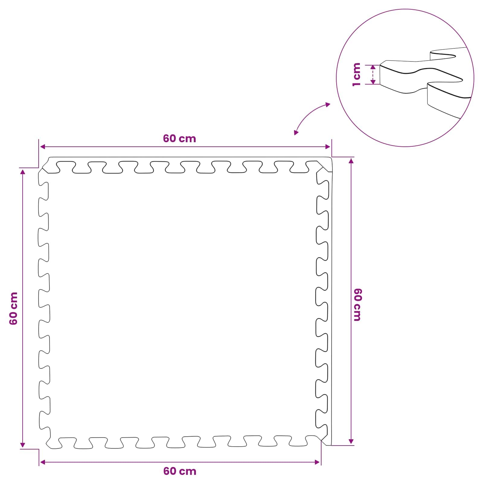 Mangloder Pool Bodenschutzmatte Schwarz 50 Stück aus EVA Schaum, 18 m², 60 x 60 x 1 cm, modulare Unterlegplane für Gartenpool, Schwimmbecken, Aufstellpool, rutschfest und leicht zu reinigen