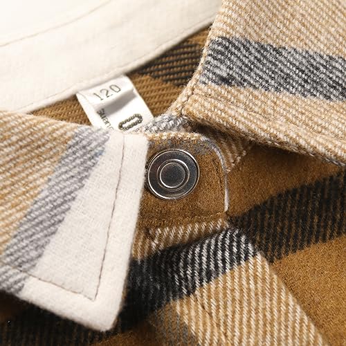 Image of Girls Flannel Plaid Shacket Button Down Long Sleeve Casual Shirt Shackets Fall Jacket Clothes