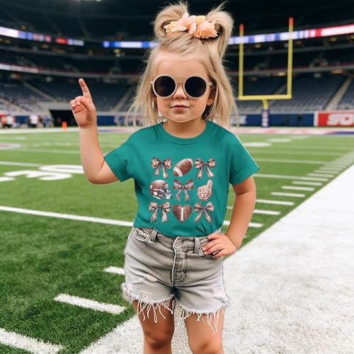 Image of JINTING Football Shirts for Boys Girls Game Day Tshirt Toddler Football Season Tee Kids Bow Coquette Tops