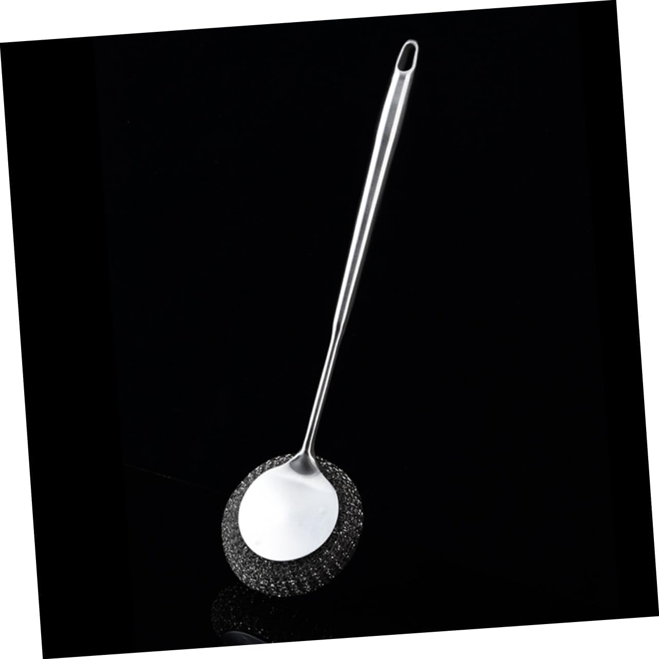 Stainless Steel Pot Scrubber with Long Handle Dish Brush for Deep Cleaning Pans and Kitchen Appliances Comfortable Grip for Hard to Reach Areas Kitchen Gadget for Stubborn Stains