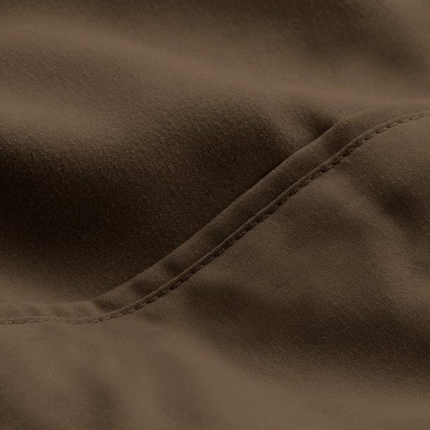 Image of Bed Sheet Double Size Cotton - Pure Egyptian Cotton Double Size BedSheet with Pillow Cover - Solid Chocolate 600 Thread Count - Stain Resistant, Skin Friendly, Organic Cotton