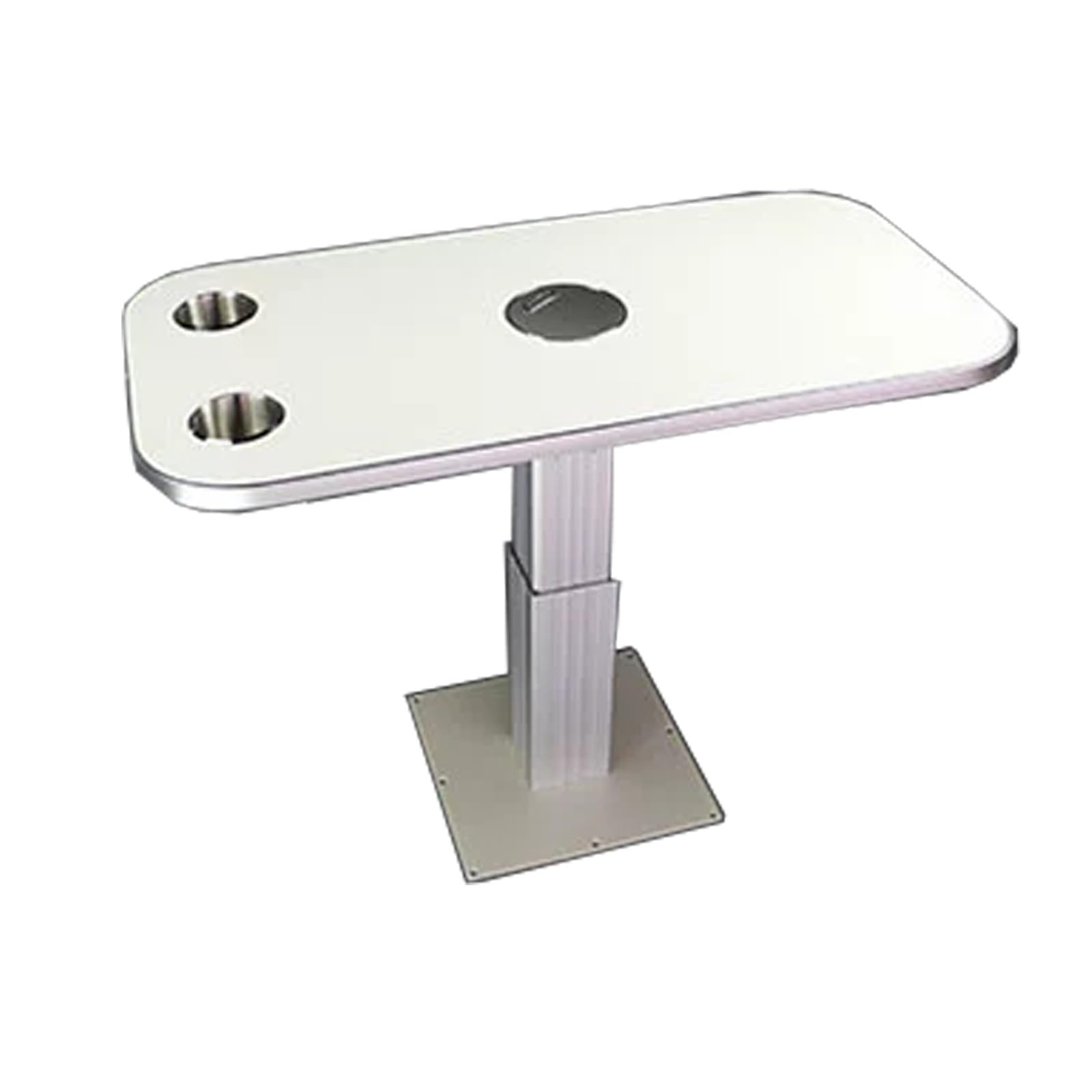 Tavolo da pranzo pieghevole in legno massiccio da 33 cm a 76,2 cm, per camper, furgoni e yacht, bordo in metallo, perfetto per camper e uso commerciale, colore: bianco