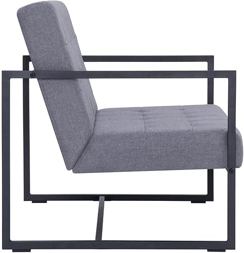 Miniatura 5 de CUSON Sofá de 2 plazas con reposabrazos | Moderno sofá de 2 asientos con patas de metal | Sofá de sala de estar de poliéster con marco de madera |