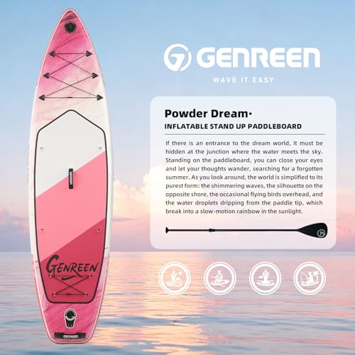 Image of Inflatable Stand-Up Paddle Boards - Available 32 inch /33 inch /34 inch Widths Inflatable Paddle Board with SUP Accessories, Camera Mount, Basic All-Around SUP Board for All Skill Levels, Up to 450lbs