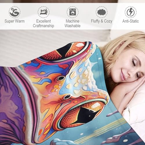 Couverture grenouille flannel pour éviter le froid sur le canapé
