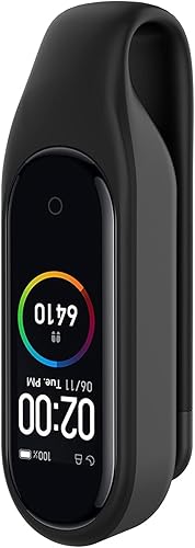 MOTONG Compatible con Xiaomi MI Band 7 Clamp - Silicona + Funda protectora de acero Clip de abrazadera compatible con Xiaomi MI Band 7/6/5/4 (negro)