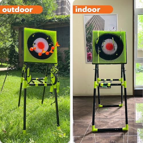 4 in 1 Deluxe Axe -Wurfspiel -Set für Erwachsene mit zusammenklappbarem Stand, Backyard & Indoor Outdoor Sports -Aktivitäts -Set umfasst Achsen, Darts, Schleifen und Wurfsterne mit Target Board – Bild 5