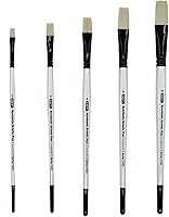 Vista 1 de ZEM Cepillo blanco cerda de cerdo sintético Pisos Artista Cepillo Set 5 piezas Acrílico y Aceite