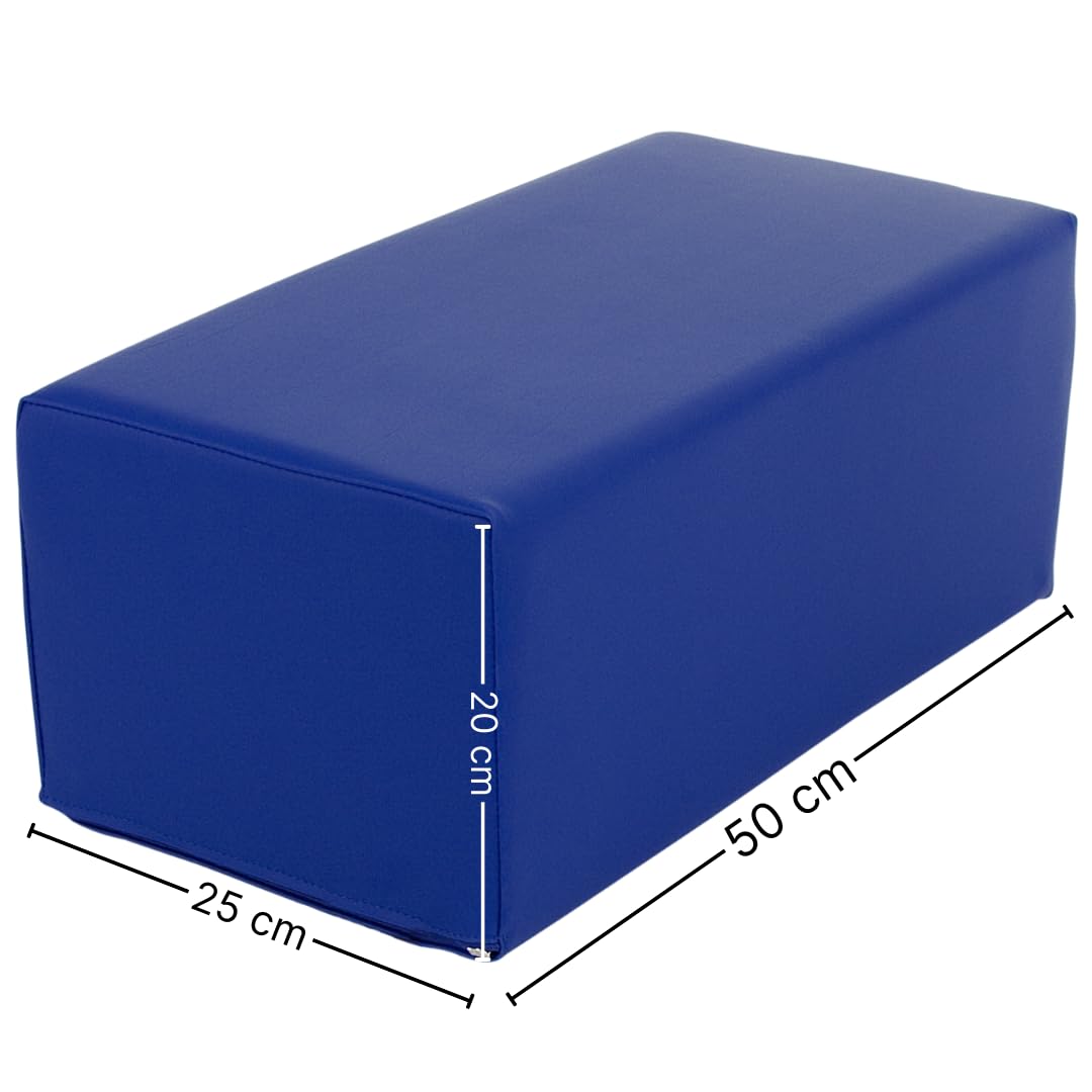 ATC Handels GmbH Stufen-Lagerungskissen 50 x 25 x 20cm aus qualitativem Ether-Schaum mit Kunstlederbezug, verstecktem Reißverschluss und Flächendesinfektionsmittel-Reinigungsmöglichkeit (blau)