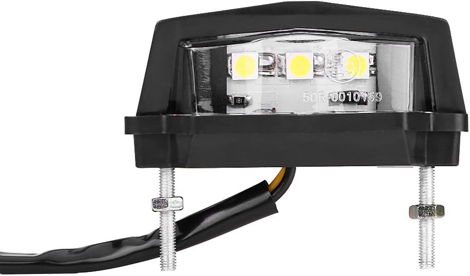 Akozon Motorcycle License Plate number Light led 12V 3 pieces LED 2 Wires Connections Universal Motorbike LED License Plate Light Rear Tail Lamp White for Most of Motorcycles