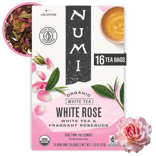 Image of Numi Organic White Rose Tea, 16 Tea Bags, Low Caffeine