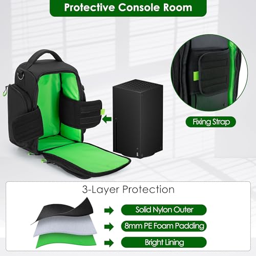 Image of PGmoon Travel Carrying Case Compatible with Xbox Series X /S, Protective Storage Carry Bag for Controllers, Cables and Other Accessories