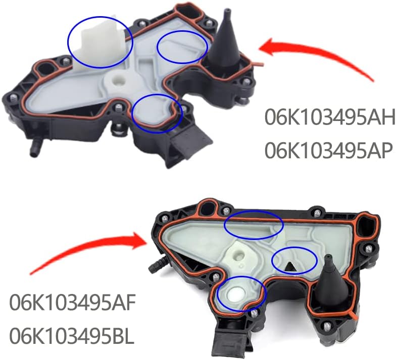 06K103495AH 06K103495AP PCV Vent Valve Engine Crankcase, Oil Separator Compatible For Volkswagen Golf VW BEETLE 2011-