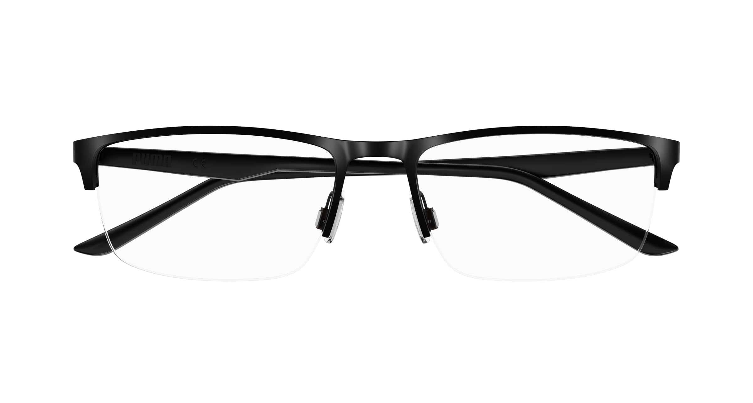 Puma Brille mit Sehstärke für Herren optional mit Sonnenbrillentönung oder Blaulichtfilter, Quadratisch, gefertigt im Spritzgussverfahren, Modell: PU0373O-001 (inklusive Brillenetui)