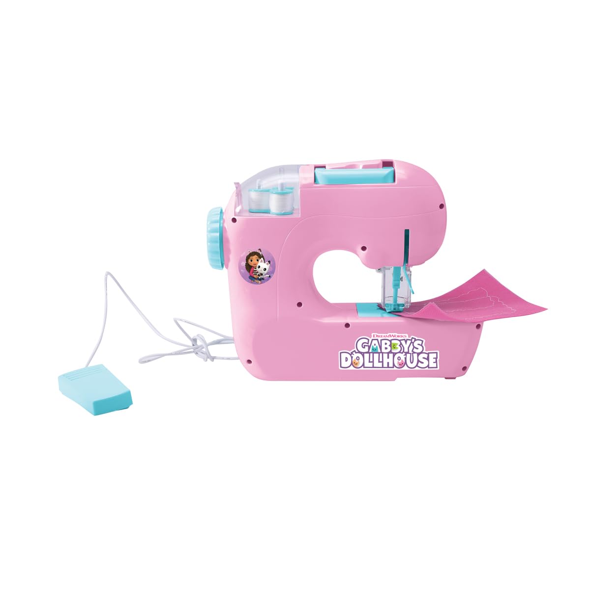 Lexibook, Gabby's Dollhouse, Máquina de Coser con Accesorios, luz y Pedal, Juguete de rol, Juego de diseño de Moda, Rosa, SW100GDHLXB