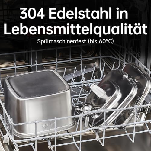 Veken Innovation Award Gewinner 3,2 L Edelstahl Katzenbrunnen (Silber) – Produktbild 2