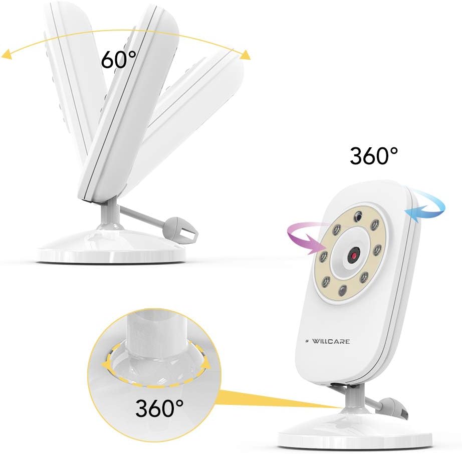 UU INFANT Baby Monitor Camera showing adjustable angles