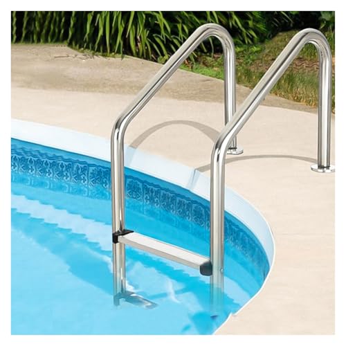 Échelle De Piscine, Échelle De Piscine Inclinée Hors Sol, Marche De Piscine, Marche en Acier Inoxydable Enterrée À 2/3 Marches, Facile À Assembler(2Step)