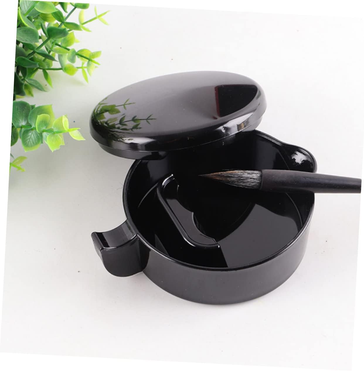 2pcs Creative Ink Dishes Multi-Functional Chinese Calligraphy Ink Fountains Lid Practical Inkwell for Beginners Artists Versatile
