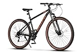 Mengtu 29 Zoll Mountainbike Hardtail, 21-Gang Schaltung, 160mm Scheibenbremsen, 80mm Federgabel, All-Terrain Fahrrad für Erwachsene (165-180cm) - 85% vormontiert Fitness und Sport: Radfahren im Freien