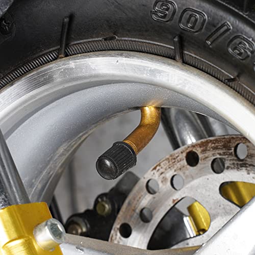 JIAYAN 90/65-6,5 Vorderreifen und Schlauch mit abgewinkeltem TR87-Ventilschaft für 47 cc 49 cc Kids Mini Pocket MTA1 MTA2 Cag Lucky 7 Bike Moto Mini Elektroroller E-Bike Dirt Bike