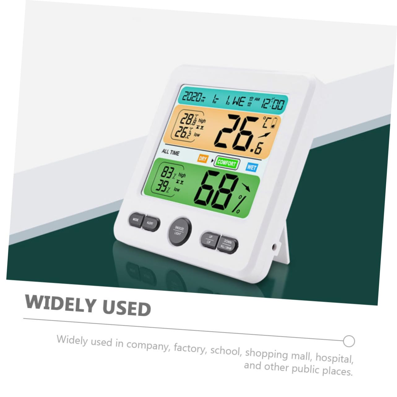 Toddmomy 1set Igrometro Digitale Lcd Con Funzione Termometro Monitor Di Temperatura e Umidità Per Ambienti Interni Adatto Per Stanze Uffici e Ospedali Facile Installazione e Utilizzo