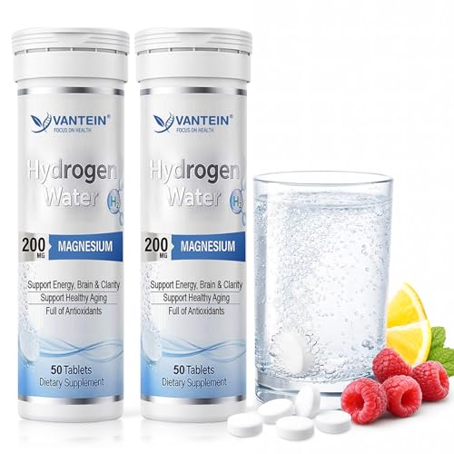 H2 Molecular Hydrogen Tablets with Magnesium - 100 Tablets Hydrogen Water Tablets for Athletic Recovery, Energy & Cellular Health – Lemon & Raspberry Variety