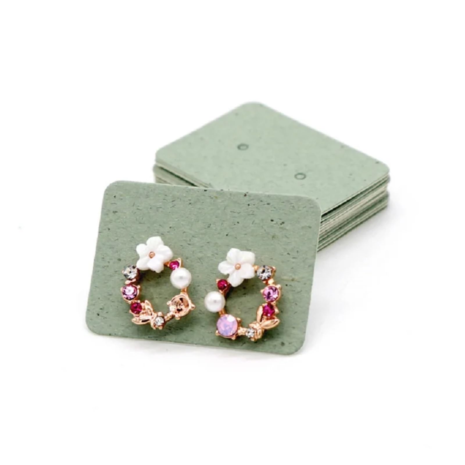 Lot de 500 clous d'oreilles en papier kraft de 3,5 x 2,5 cm - Étiquettes de prix à suspendre (orange)