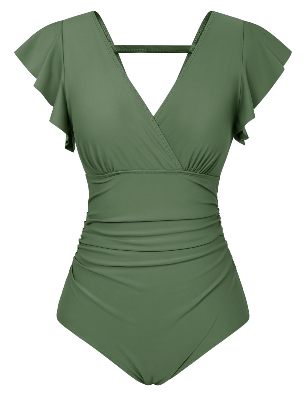 Grace Karin Womens One Piece Swimming Costume Ruched Tummy Control