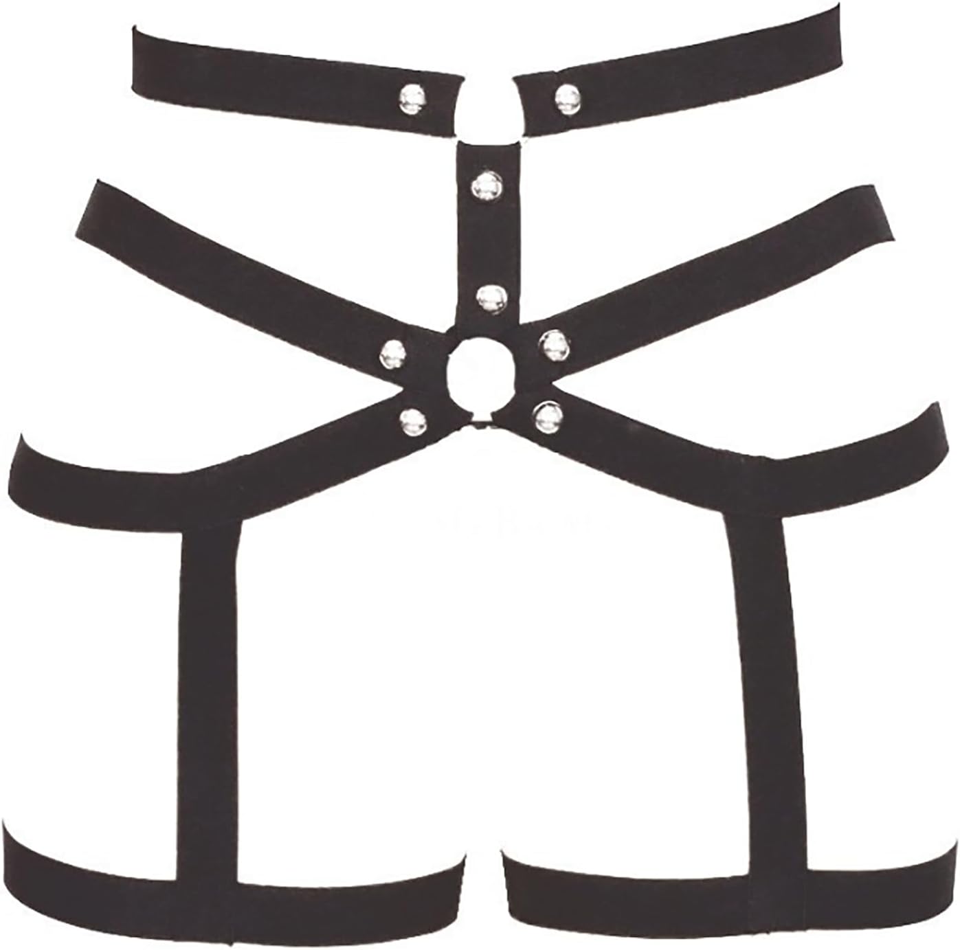 Sexy Leg Garter Belt for Women Adjustable Harness Strappy Thigh Chain Punk Body Harness Waist Belts Soft Elasticity Body Chain Jewelry for Party Nightclub Bar Masquerade