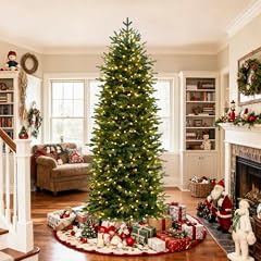 Hykolity 7.5 ft Prelit Pencil Christmas Tree with 400 Warm White LEDs