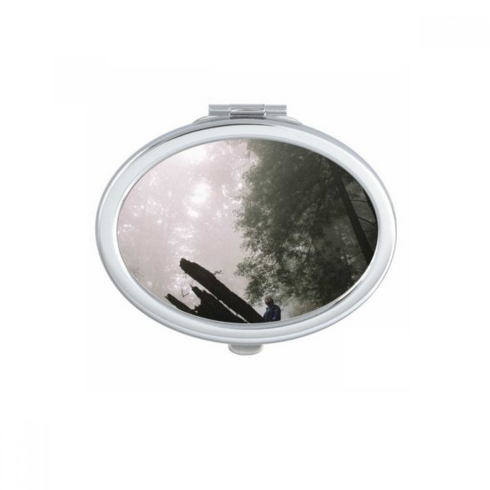 Miroir compact vert paysage de nature foresterie, joli cadeau mignon de maquillage