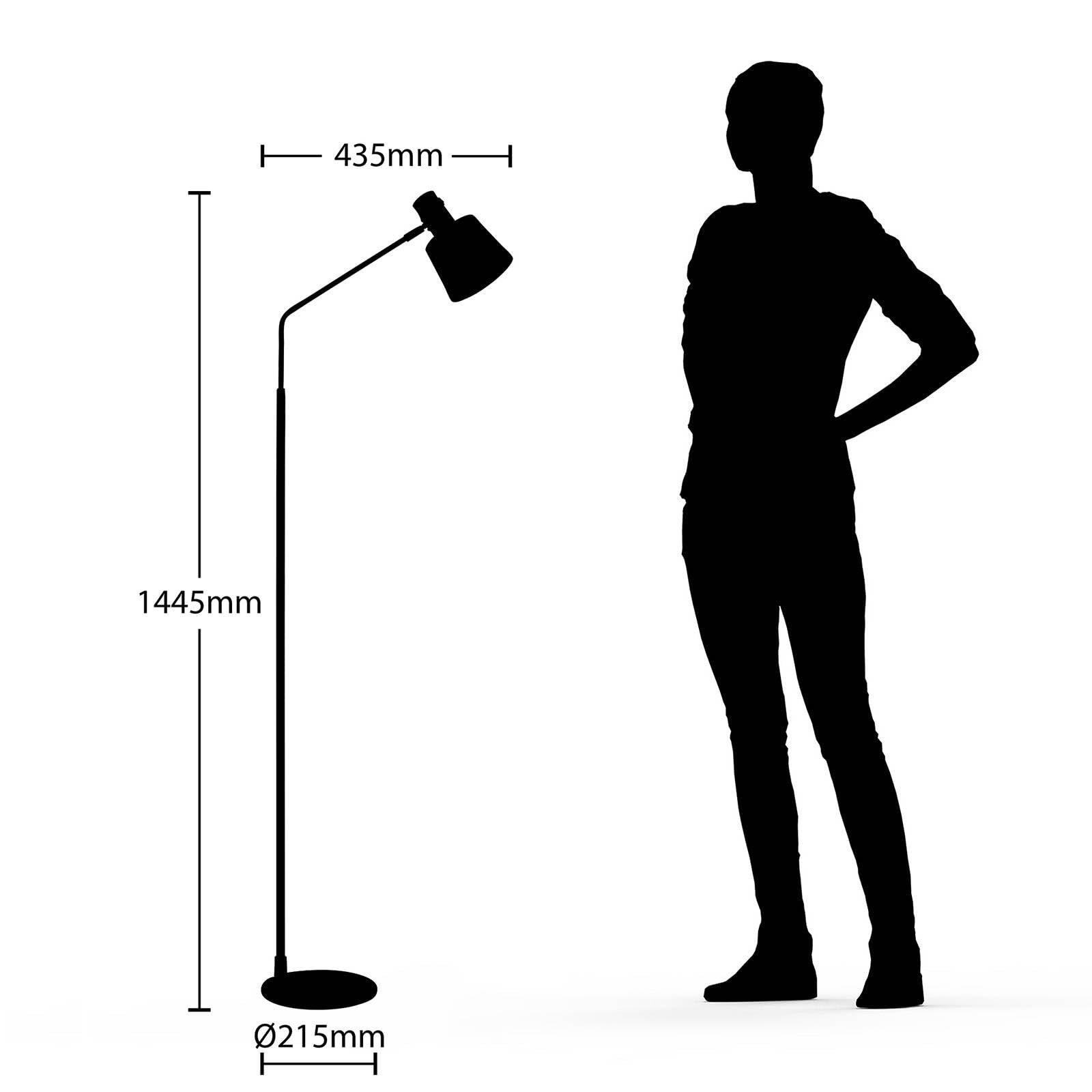 Lindby Stehlampe Vlada (Skandinavisch) in Schwarz aus Metall (1 flammig, E27) - Stehleuchte Standleuchte Floor Lamp Wohnzimmerlampe Wohnzimmerleuchte