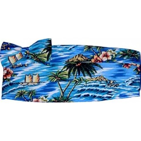 David's Formal Wear Blue Tropicals Tuxedo Cummerbund and Bow Tie Cover