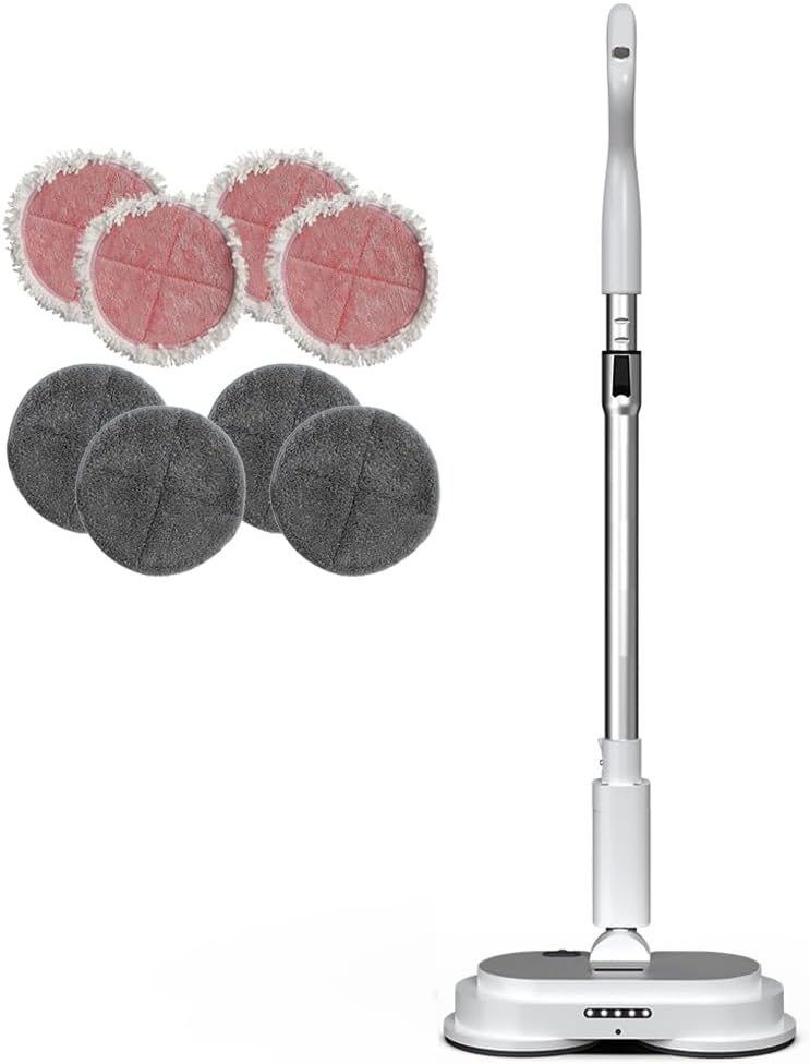 AirCraft Home PowerGlide City+ Cordless Hard Floor Cleaner and Polisher Machine, Good Housekeeping Approved, Lightweight Rechargeable, with 8 Washable Pads