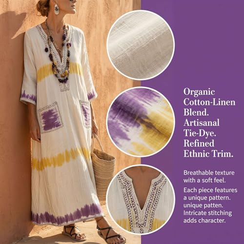 Robe longue femme coton lin grande taille ample et légère - 5