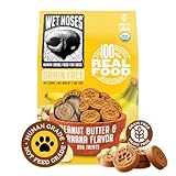 Wet Noses Organic Crunchy Dog Treats Grain Free – All-Natural, Human-Grade, Non-GMO, Healthy Training & Delicious Snacks for Dogs, All Dog Sizes & Breeds – Peanut Butter & Banana, 14oz (Single Pack)