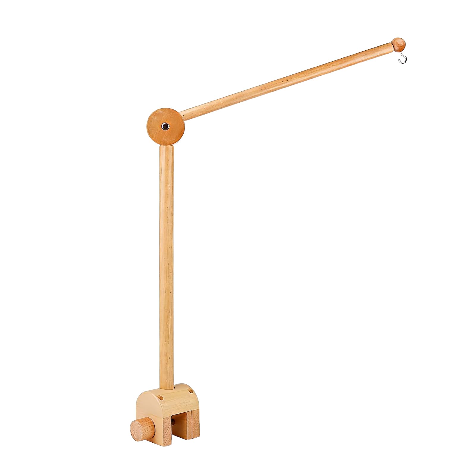 Mobile Stand for Baby Crib, Adjustable Wooden Hanging Holder, Removable Arm 360° Rotation, Ideal Wind Chimes, Toys and Children's Room Decoration