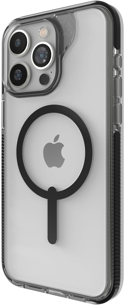 ZAGG Santa Cruz Snap Protective Case for Apple iPhone 15/iPhone 14/iPhone 13, Slim Design, Wireless Charging, MagSafe, Graphene, Enhanced Grip, Recycled Materials, 13ft Drop Protection, Clear
