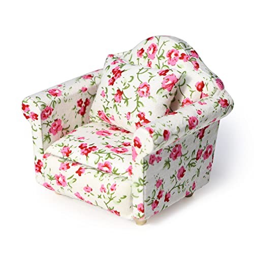 1/12 Scale Floral Arm Chair