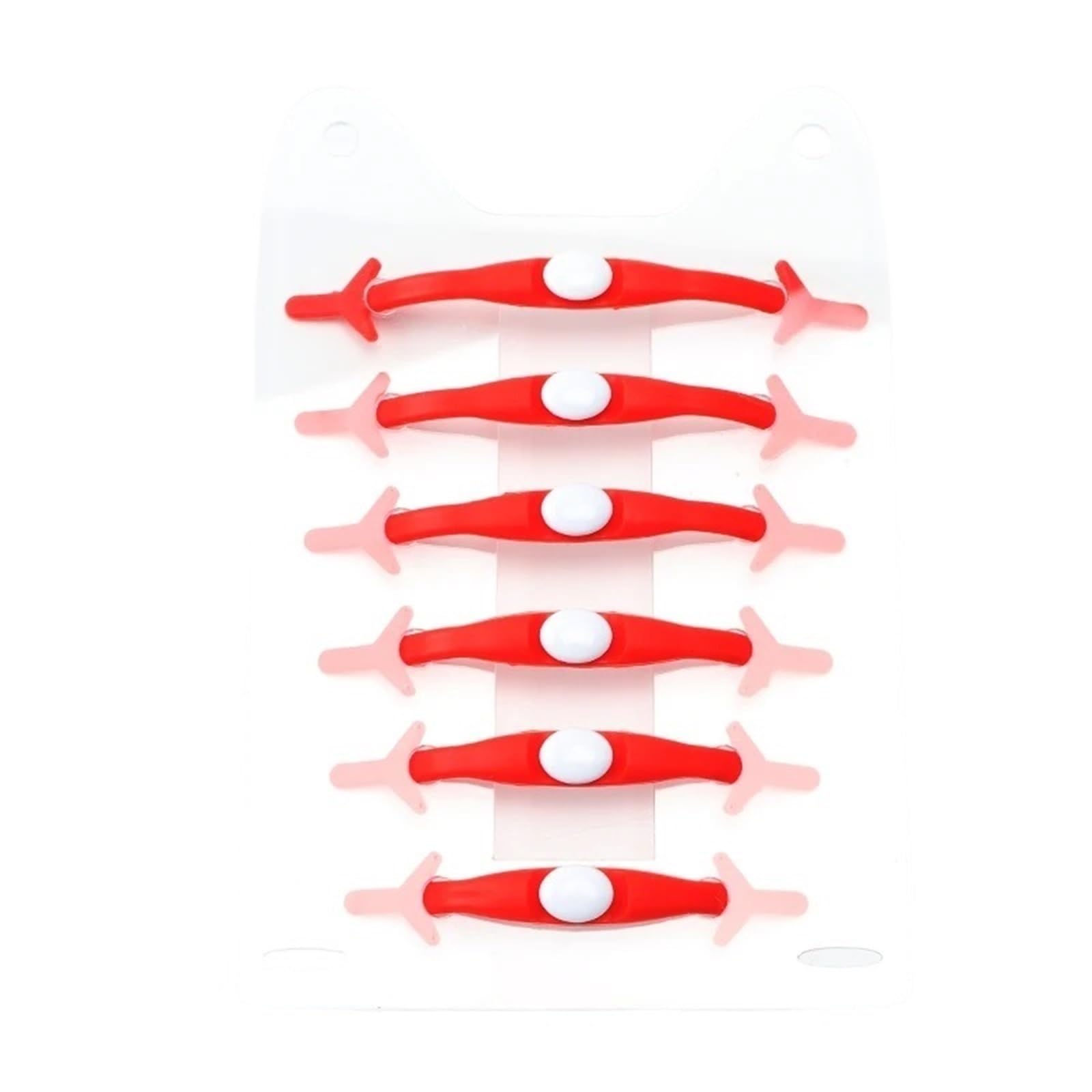Lot de 12 lacets élastiques colorés en silicone sans attaches, pratiques for enfants et adultes Pour Baskets(Red)