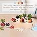 KizKnows Wooden Montessori Gardening Playset for Kids – 16 Piece Plant & Harvest Toy Kit, Kids Pretend Play Food with Carrots, Beets, Mushrooms, Kitchen Accessories Toy Gift for Boys Girls 3+