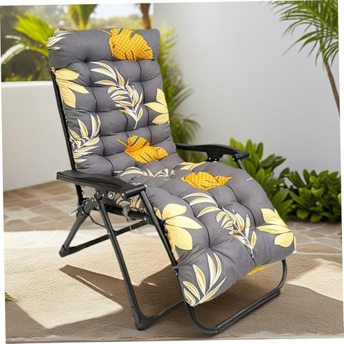 Coussin de chaise longue de jardin grand format matelassé avec attaches pour transat