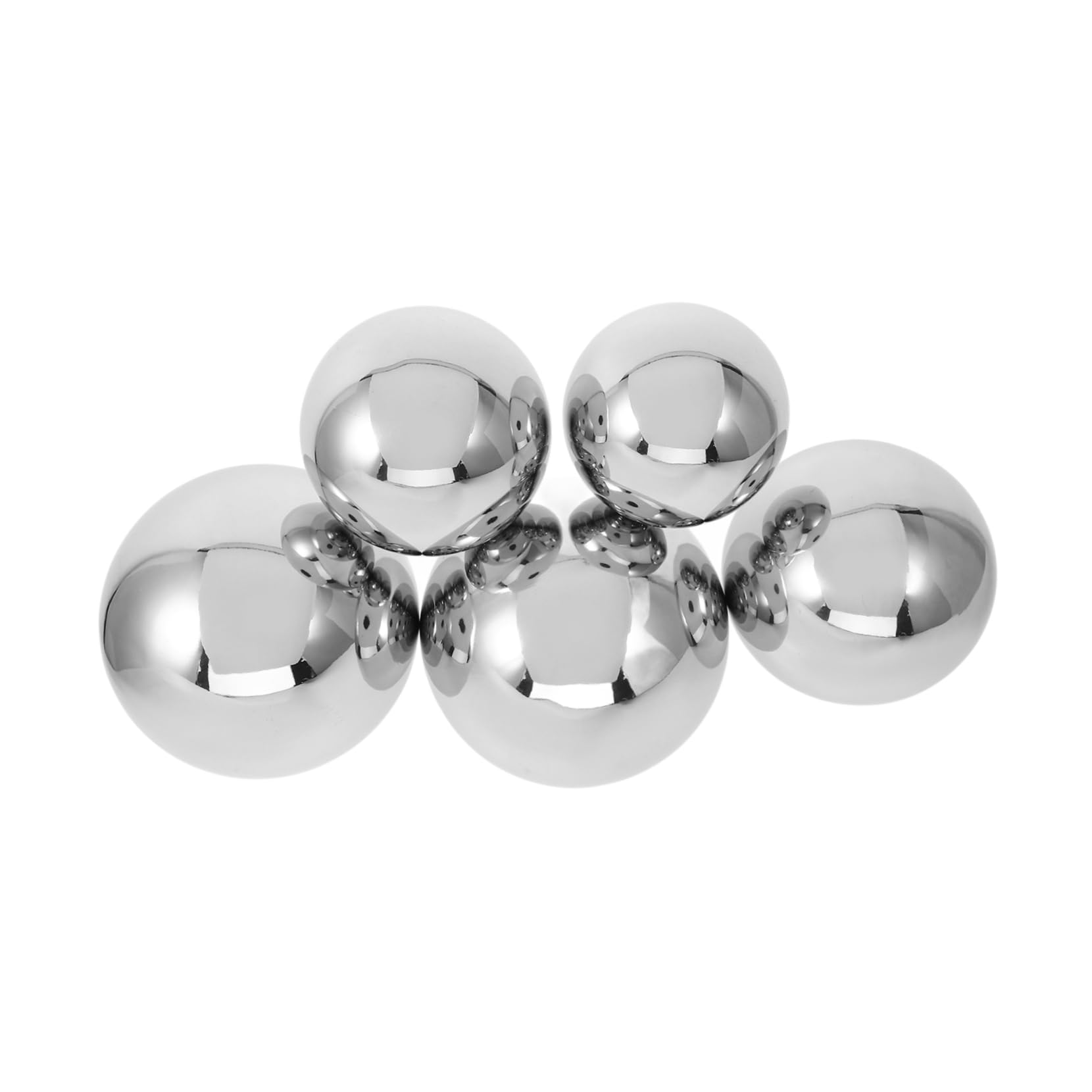 SUPVOX Garden Gazing Balls Set 5 Reflective Spheres Outdoor Stands Polished Stainless Steel Balls Small Gazing Globes