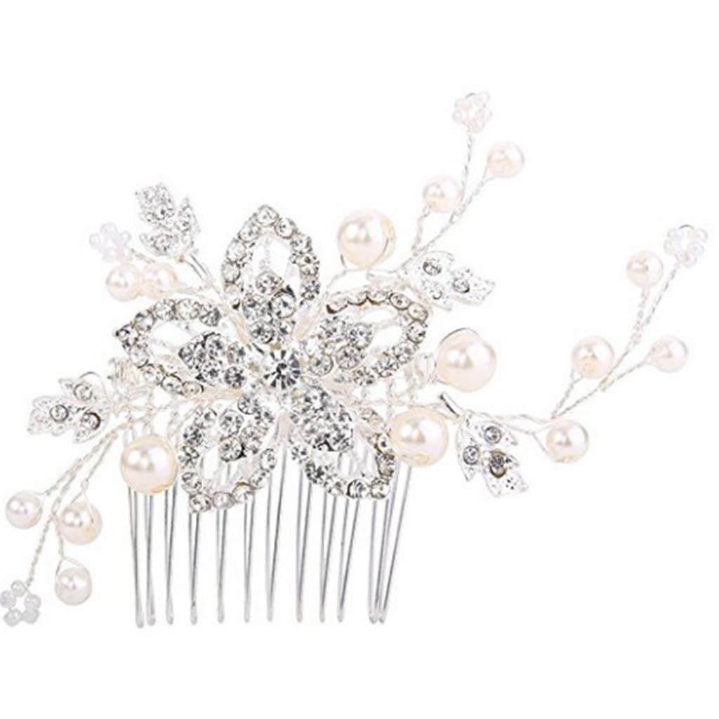 Peigne à cheveux perles et strass pour faire tenir une coiffure de mariée sans glisser