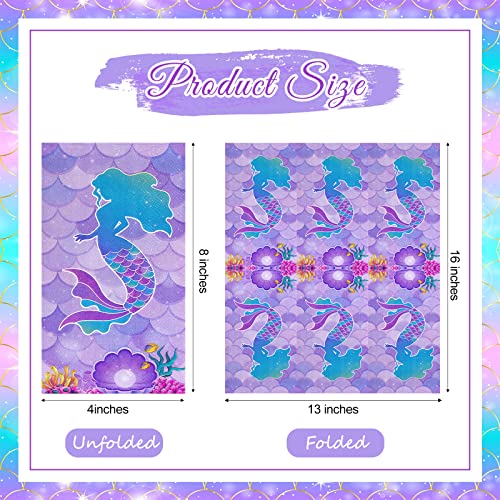 Pasimy 100 Pcs Mermaid Napkins Bulk Beach Disposable Napkins Girl Mermaid Cocktail Napkin Ocean Napkins For Girls Mermaid Theme Birthday Baby Shower Under The Sea Party Dinnerware Decor, 3 Ply #TOP1